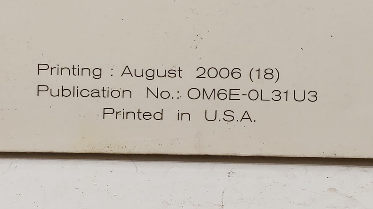 2006 Nissan Altima Owners Manual Book Guide OEM Used Auto Parts - Oemusedautoparts1.com