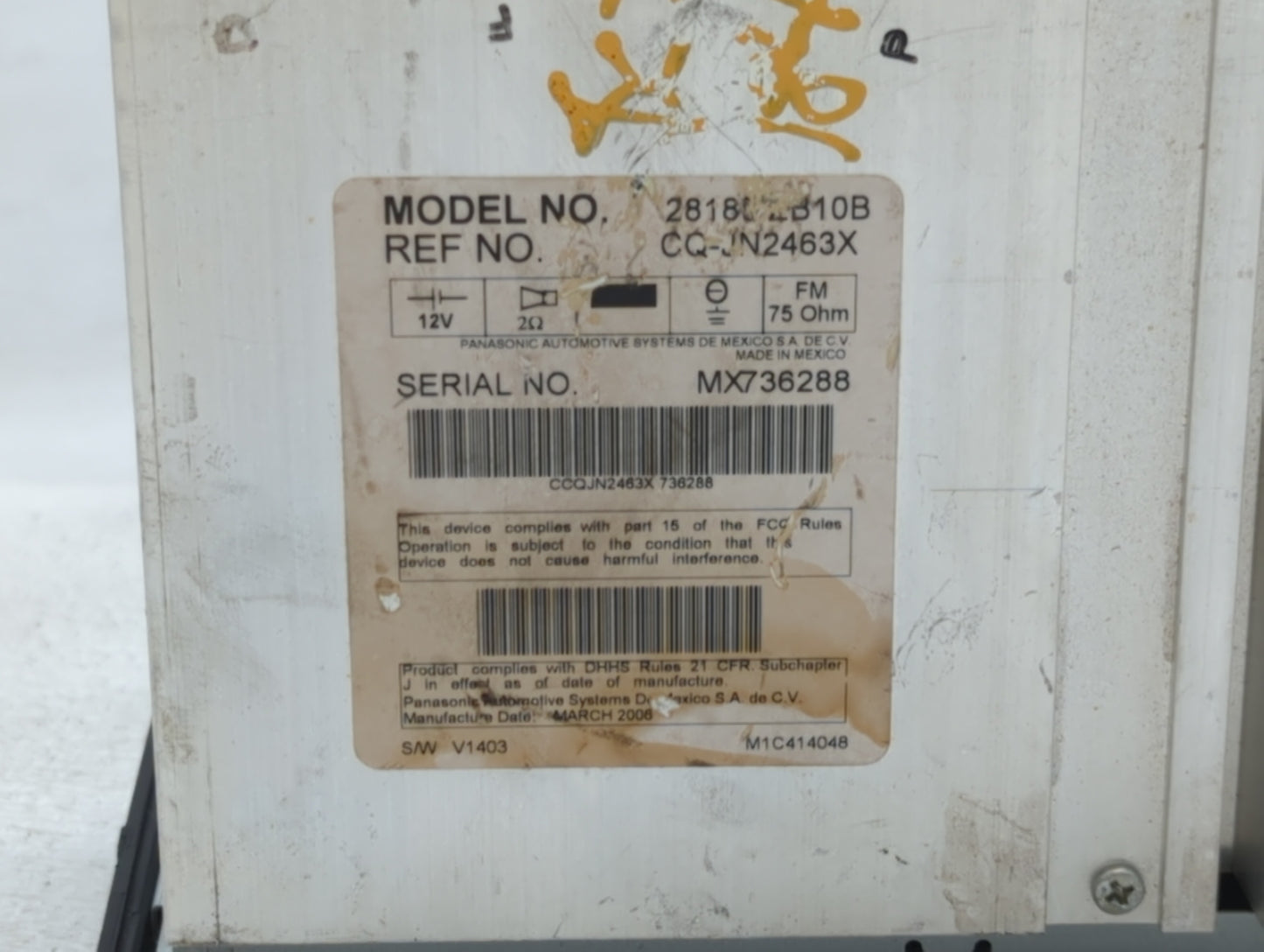 2005-2006 Nissan Altima Am Fm Cd Player Radio Receiver - Oemusedautoparts1.com