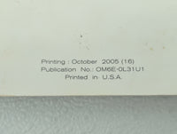 2006 Nissan Altima Owners Manual Book Guide OEM Used Auto Parts - Oemusedautoparts1.com