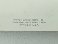 2006 Nissan Altima Owners Manual Book Guide OEM Used Auto Parts - Oemusedautoparts1.com