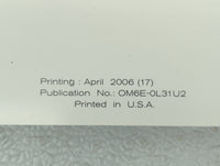 2006 Nissan Altima Owners Manual Book Guide OEM Used Auto Parts - Oemusedautoparts1.com