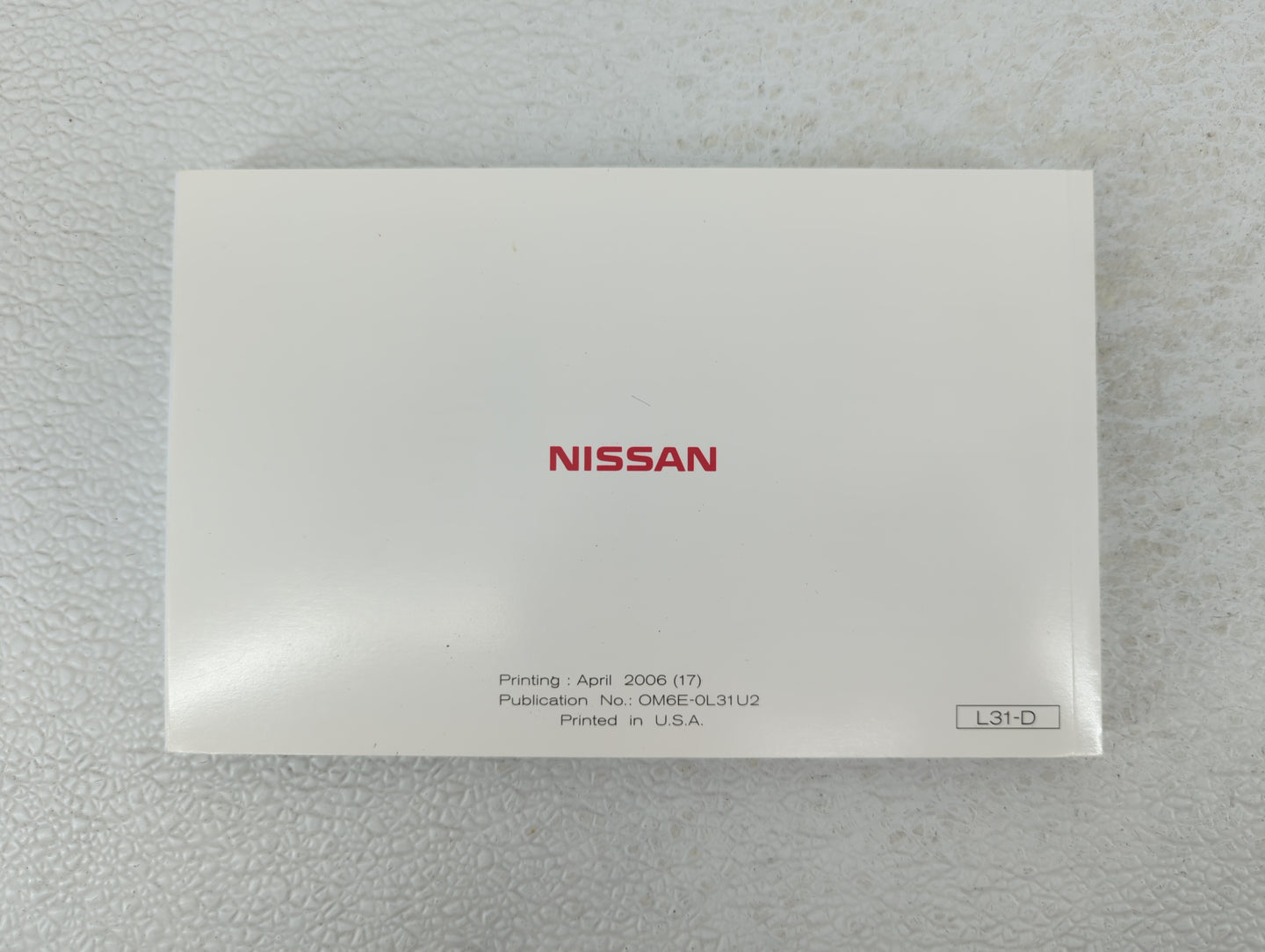 2006 Nissan Altima Owners Manual Book Guide OEM Used Auto Parts - Oemusedautoparts1.com