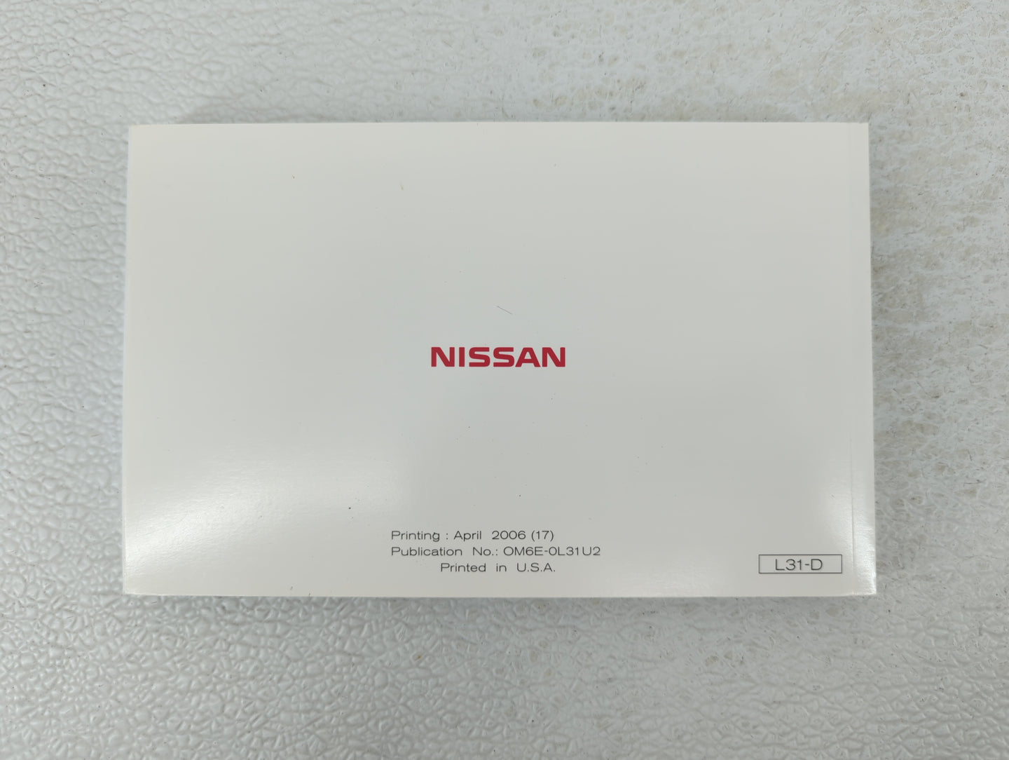 2006 Nissan Altima Owners Manual Book Guide OEM Used Auto Parts - Oemusedautoparts1.com