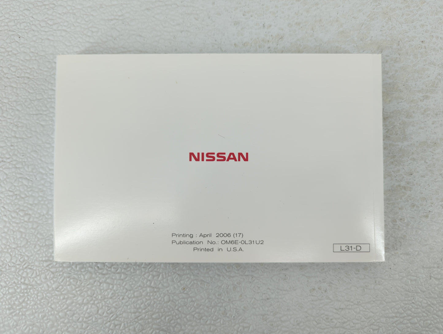 2006 Nissan Altima Owners Manual Book Guide OEM Used Auto Parts - Oemusedautoparts1.com