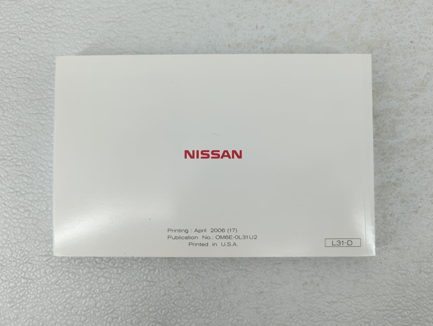 2006 Nissan Altima Owners Manual Book Guide OEM Used Auto Parts - Oemusedautoparts1.com