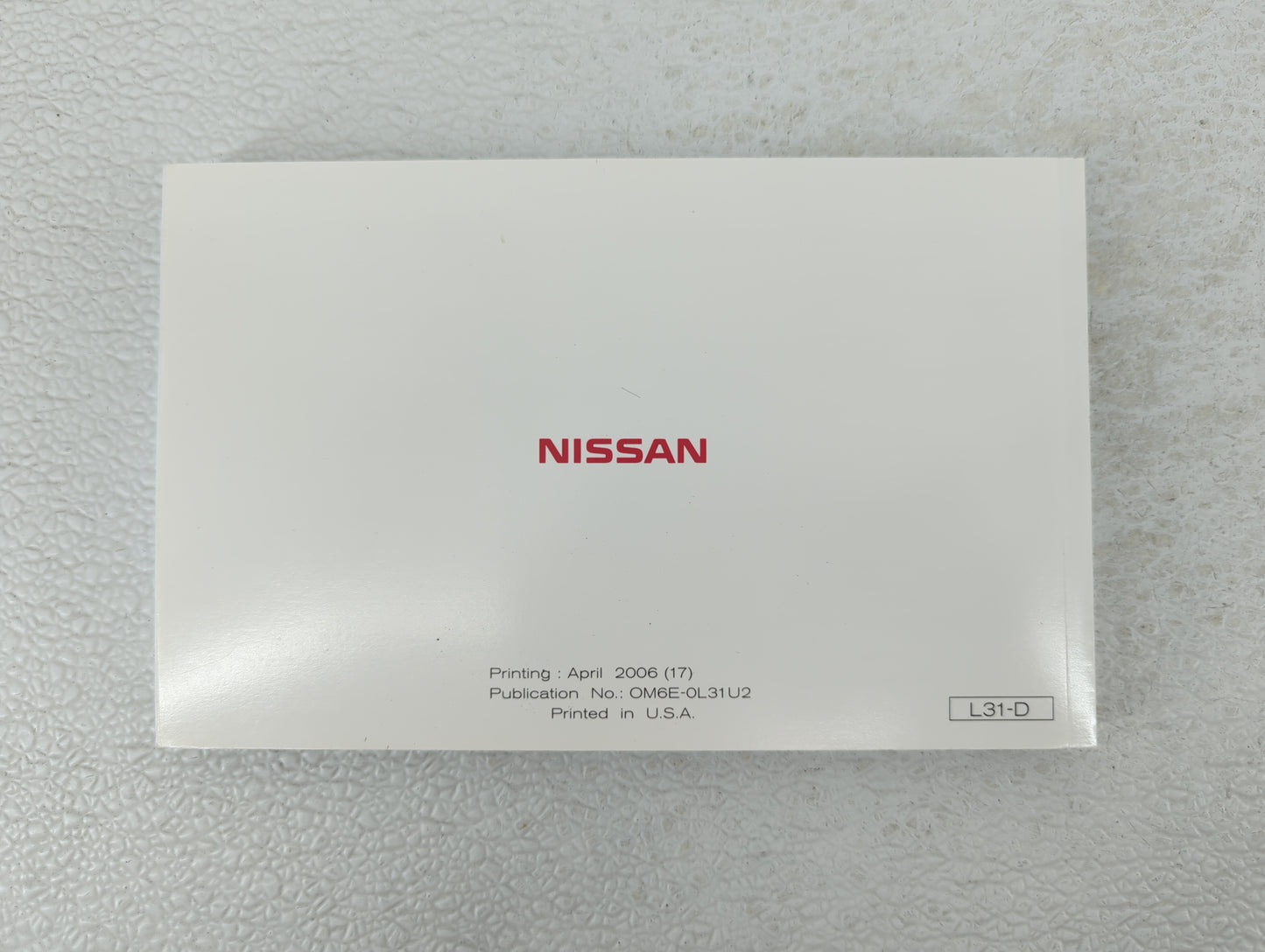 2006 Nissan Altima Owners Manual Book Guide OEM Used Auto Parts - Oemusedautoparts1.com