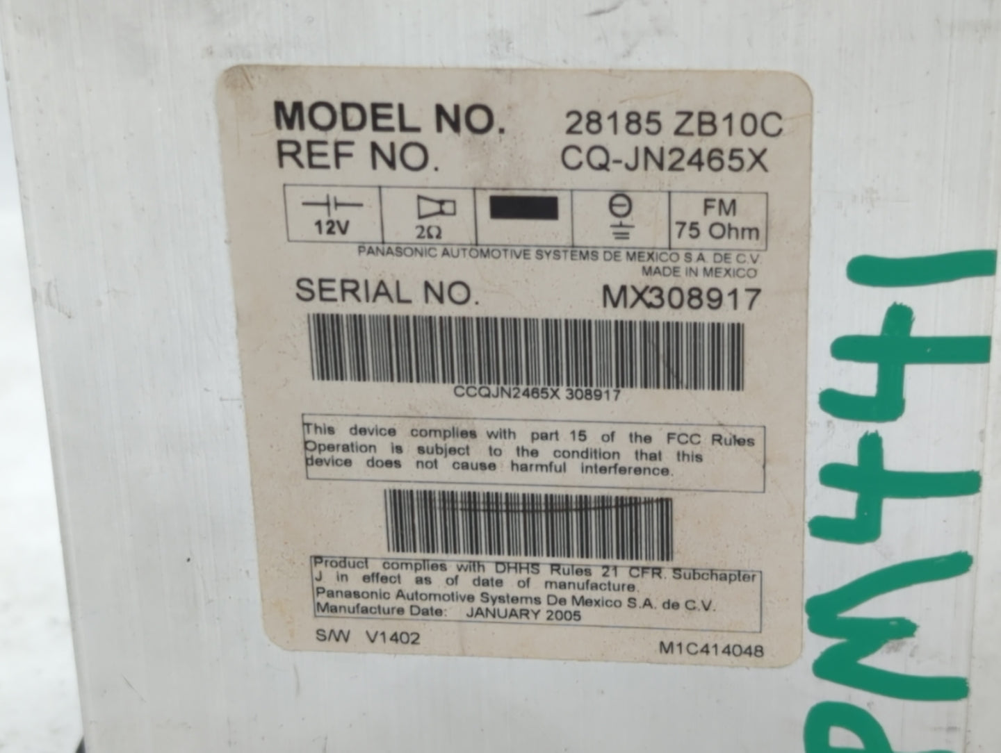 2005-2006 Nissan Altima Radio AM FM Cd Player Receiver Replacement P/N:28185 ZB10B 28185 ZB20C, 28185 ZB10A Fits Fits 2005 2