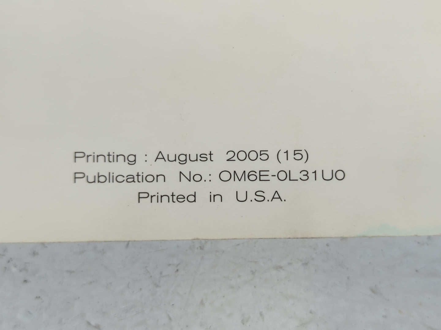 2006 Nissan Altima Owners Manual Book Guide P/N:OM6E-0L31U0 OEM Used Auto Parts - Oemusedautoparts1.com