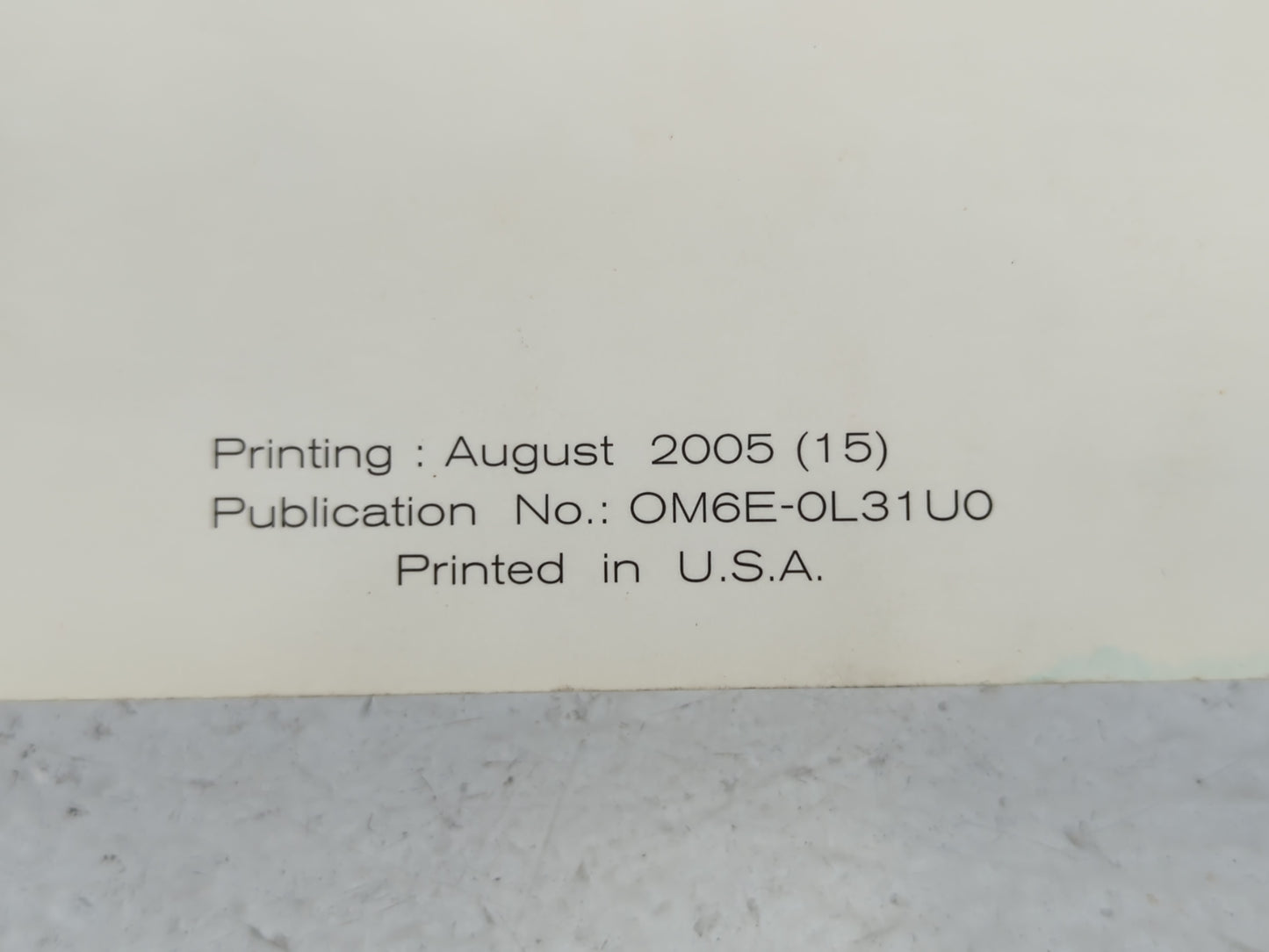 2006 Nissan Altima Owners Manual Book Guide P/N:OM6E-0L31U0 OEM Used Auto Parts - Oemusedautoparts1.com