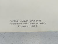 2006 Nissan Altima Owners Manual Book Guide P/N:OM6E-0L31U0 OEM Used Auto Parts - Oemusedautoparts1.com