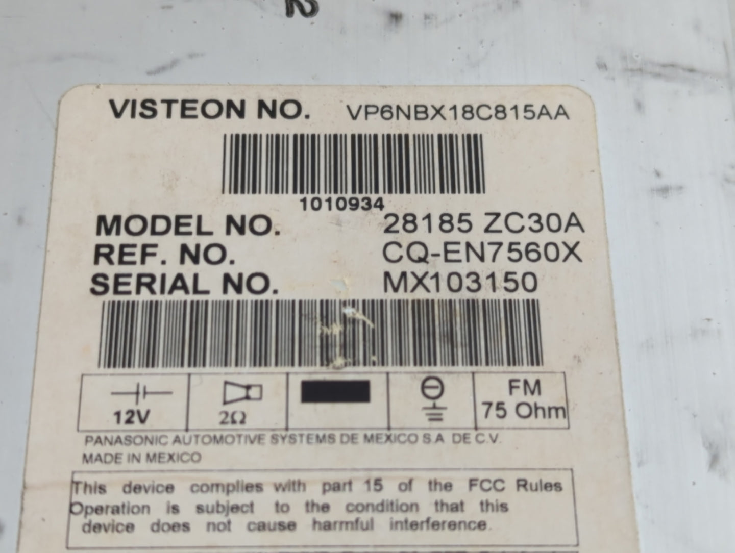 2006 Nissan Armada Radio AM FM Cd Player Receiver Replacement P/N:28185 ZC30 A Fits OEM Used Auto Parts - Oemusedautoparts1.