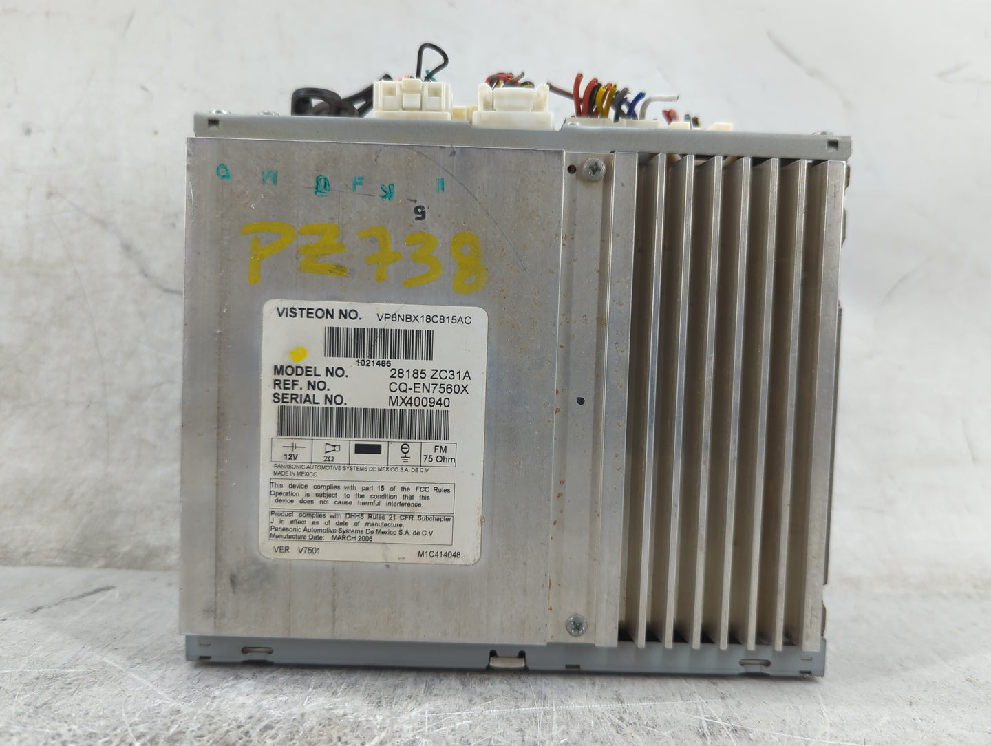 2006 Nissan Armada Radio AM FM Cd Player Receiver Replacement P/N:VP6NBX18C815AC 28185ZC31A, CQ-EN7560X Fits OEM Used Auto P