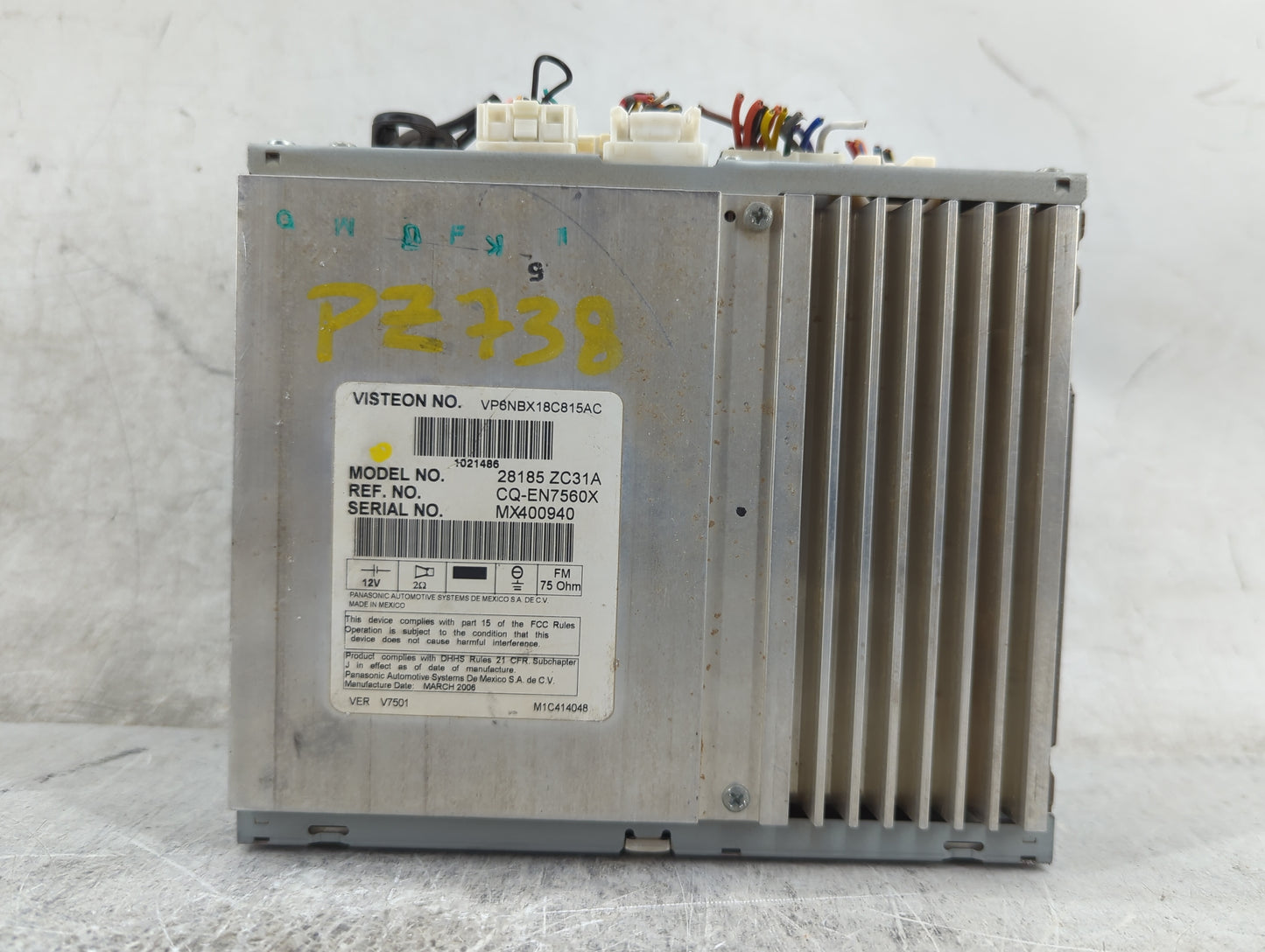 2006 Nissan Armada Radio AM FM Cd Player Receiver Replacement P/N:VP6NBX18C815AC 28185ZC31A, CQ-EN7560X Fits OEM Used Auto P