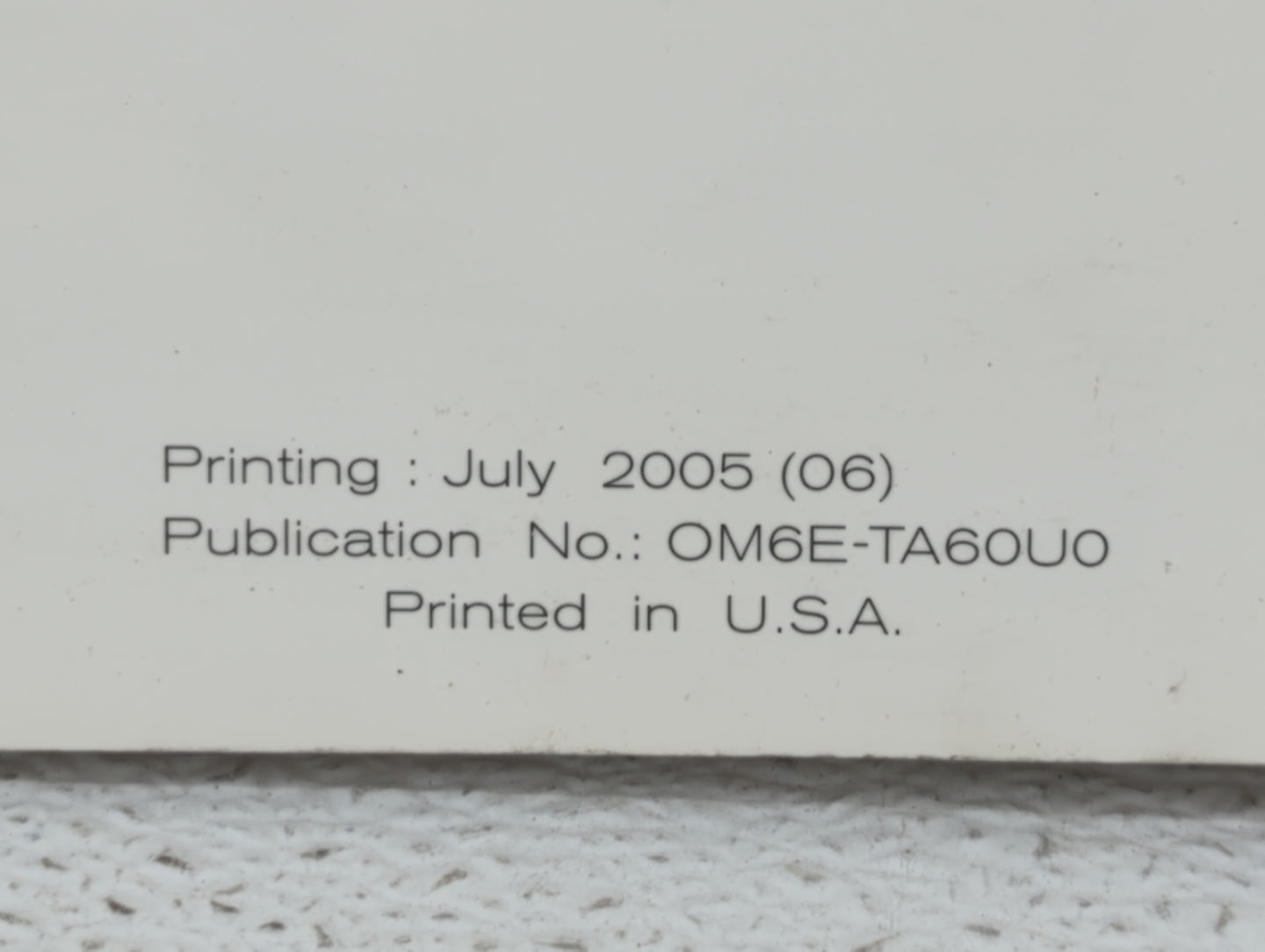 2006 Nissan Armada Owners Manual Book Guide OEM Used Auto Parts - Oemusedautoparts1.com