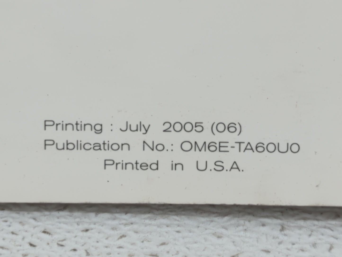 2006 Nissan Armada Owners Manual Book Guide OEM Used Auto Parts - Oemusedautoparts1.com