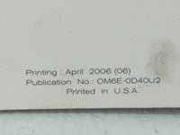 2006 Nissan Frontier Owners Manual Book Guide P/N:OM6E-0D40U2 OEM Used Auto Parts - Oemusedautoparts1.com