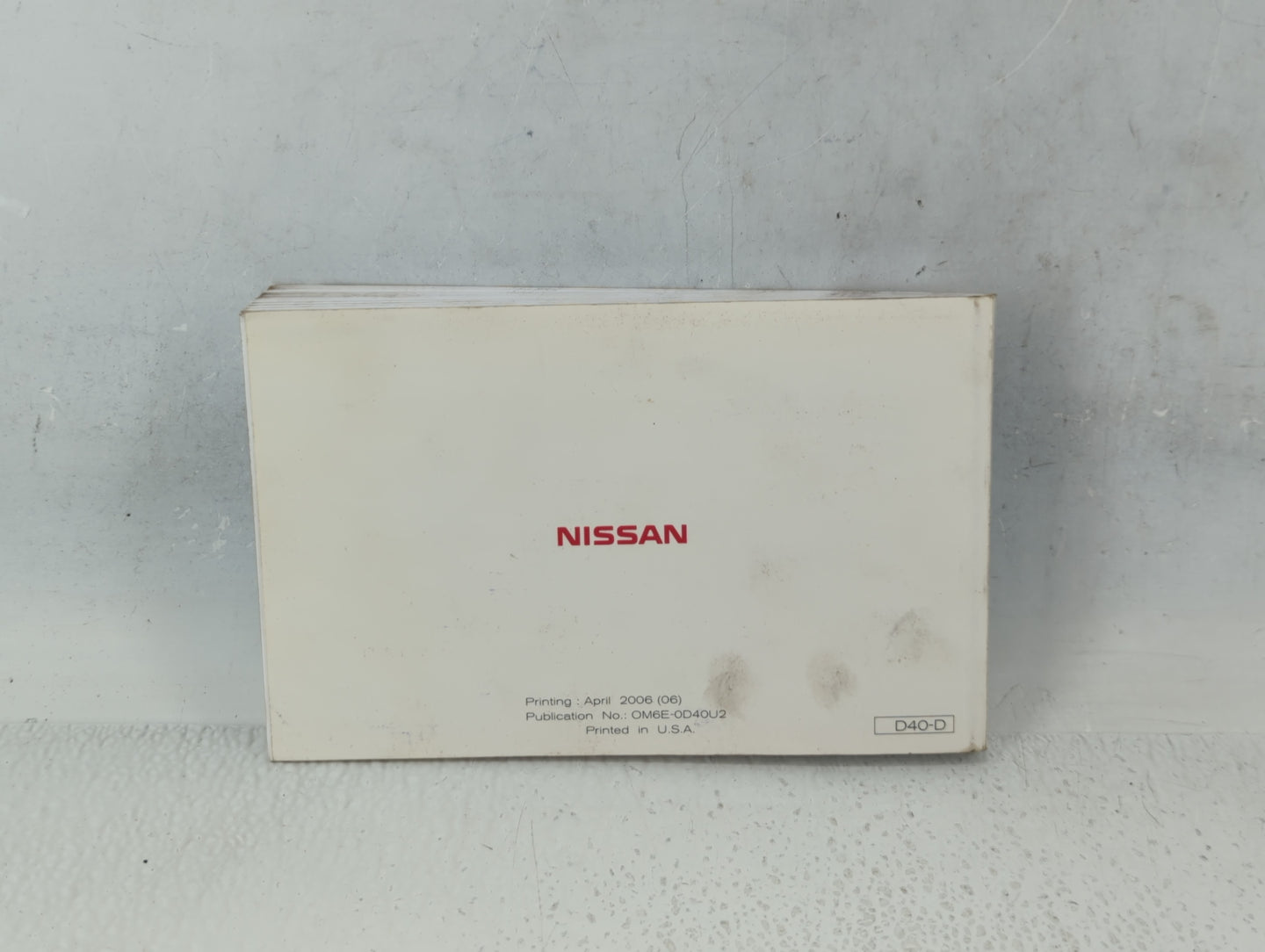 2006 Nissan Frontier Owners Manual Book Guide P/N:OM6E-0D40U2 OEM Used Auto Parts - Oemusedautoparts1.com