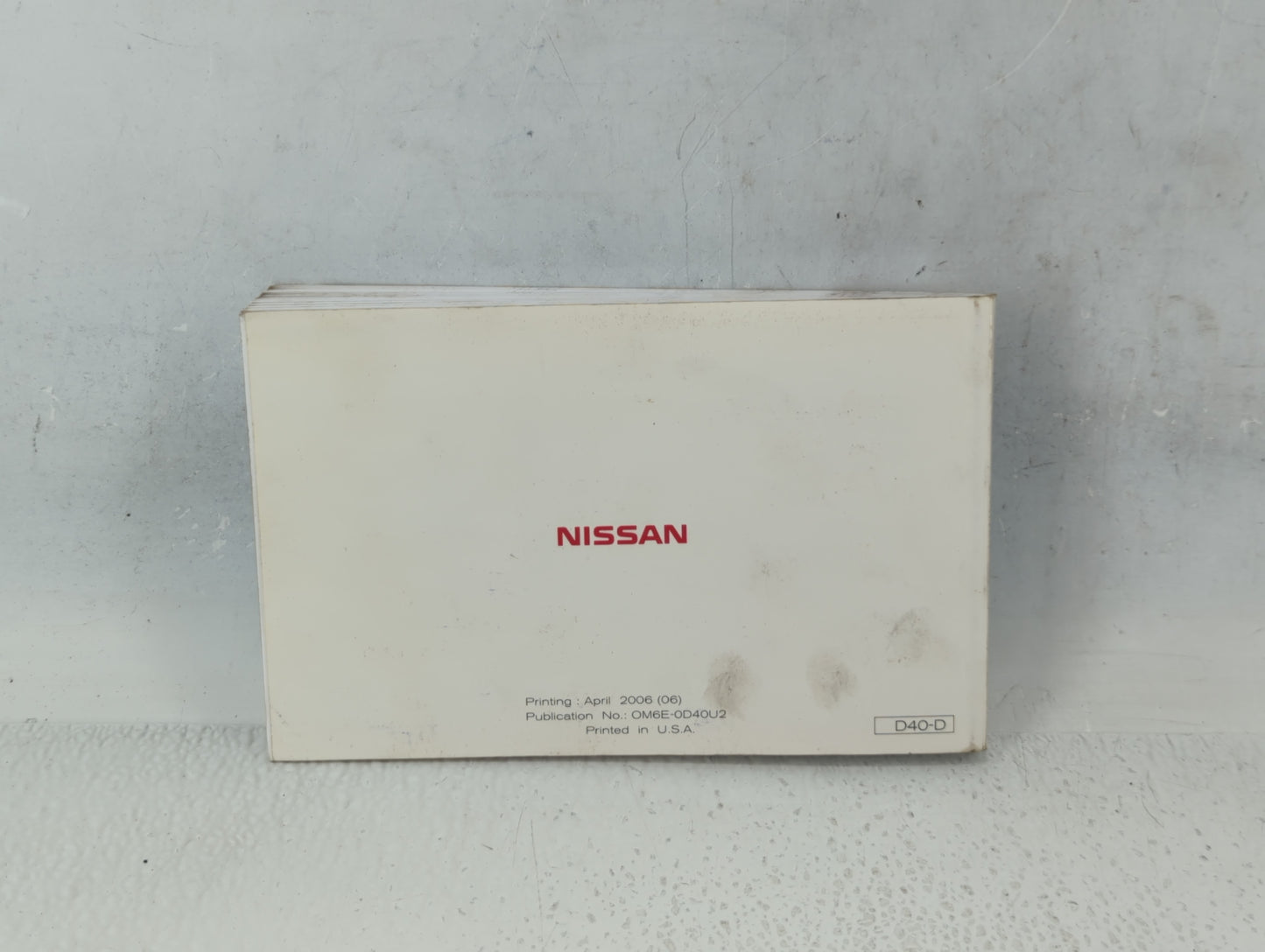 2006 Nissan Frontier Owners Manual Book Guide P/N:OM6E-0D40U2 OEM Used Auto Parts - Oemusedautoparts1.com