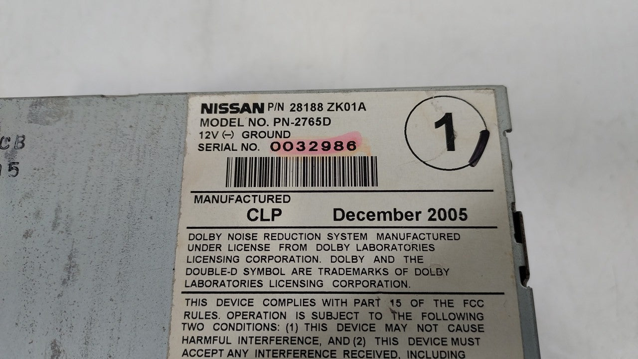2006-2006 Nissan Maxima Am Fm Cd Player Radio Receiver - Oemusedautoparts1.com