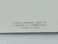 2006 Nissan Maxima Owners Manual Book Guide P/N:OM6E-0A34U1 OEM Used Auto Parts - Oemusedautoparts1.com