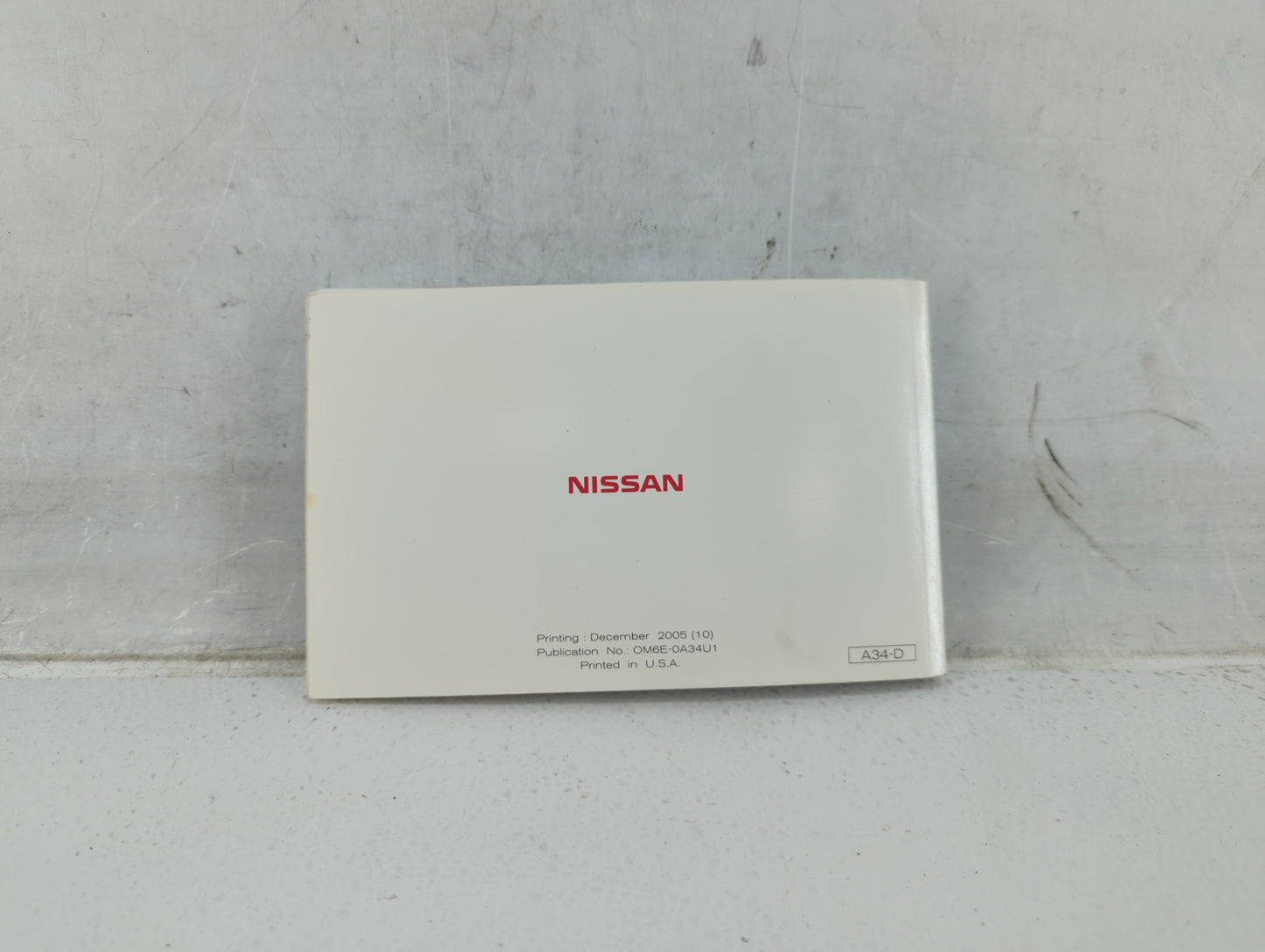 2006 Nissan Maxima Owners Manual Book Guide P/N:OM6E-0A34U1 OEM Used Auto Parts - Oemusedautoparts1.com