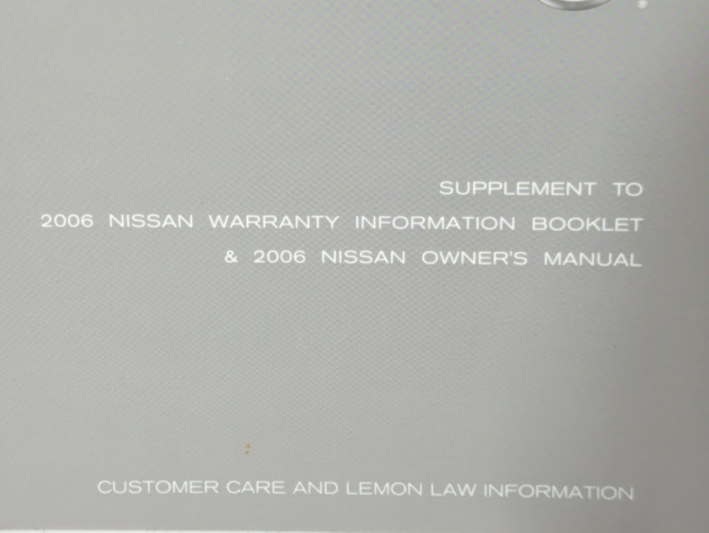 2006 Nissan Murano Owners Manual Book Guide P/N:CA016 OEM Used Auto Parts - Oemusedautoparts1.com