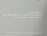 2006 Nissan Murano Owners Manual Book Guide P/N:CA016 OEM Used Auto Parts - Oemusedautoparts1.com