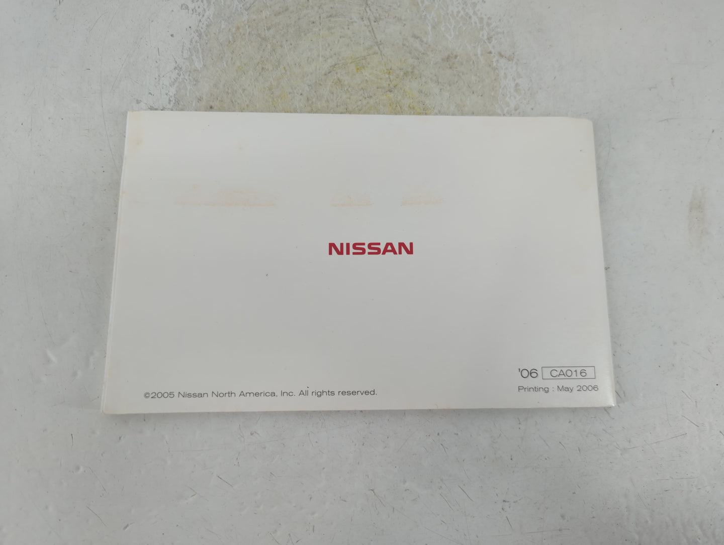 2006 Nissan Murano Owners Manual Book Guide P/N:CA016 OEM Used Auto Parts - Oemusedautoparts1.com