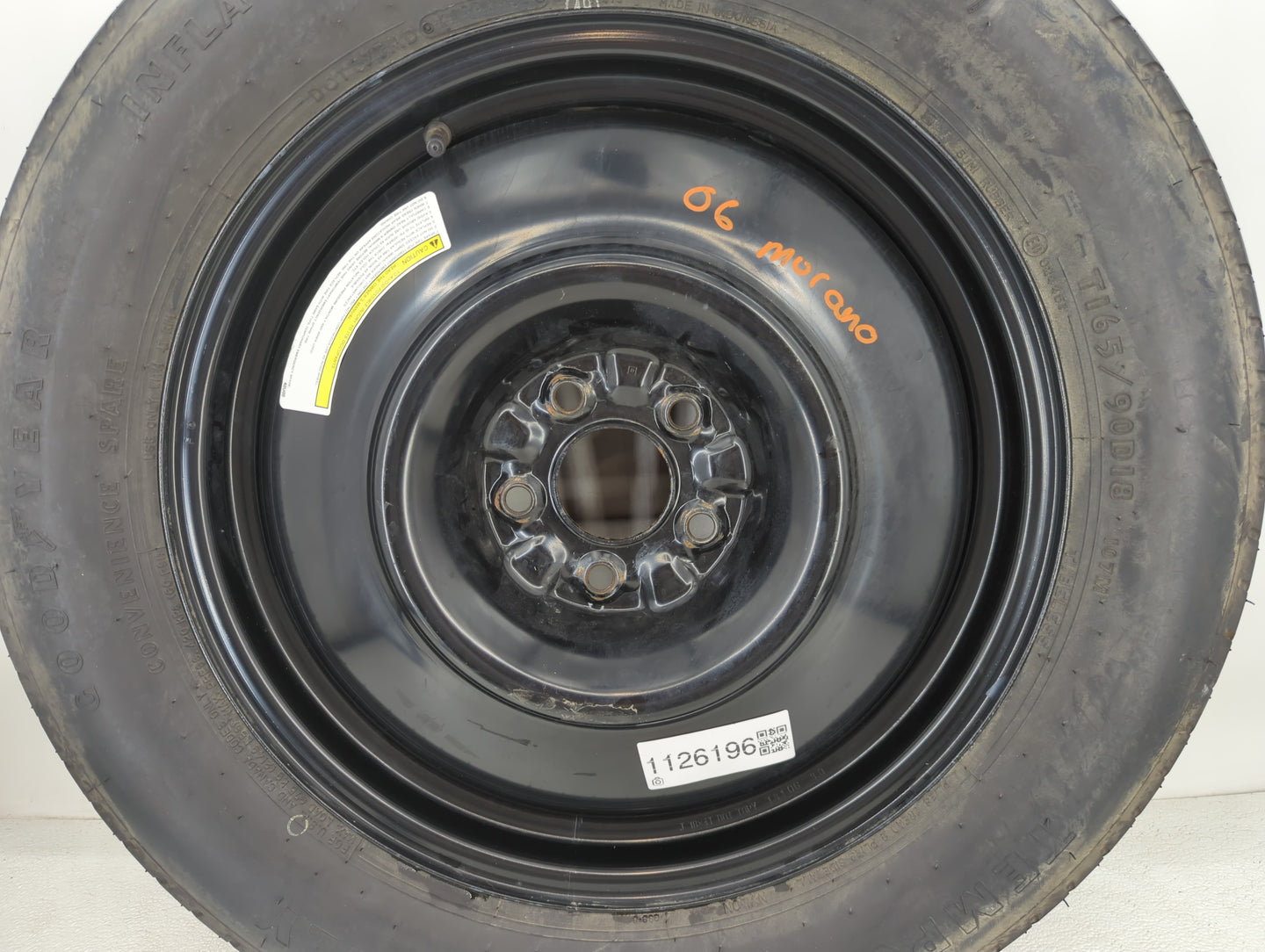 2003-2015 Nissan Murano Spare Donut Tire Wheel Rim Oem - Oemusedautoparts1.com