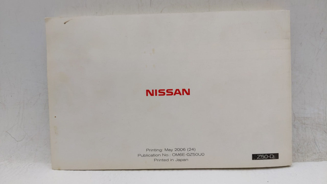 2006 Nissan Murano Owners Manual Book Guide OEM Used Auto Parts - Oemusedautoparts1.com