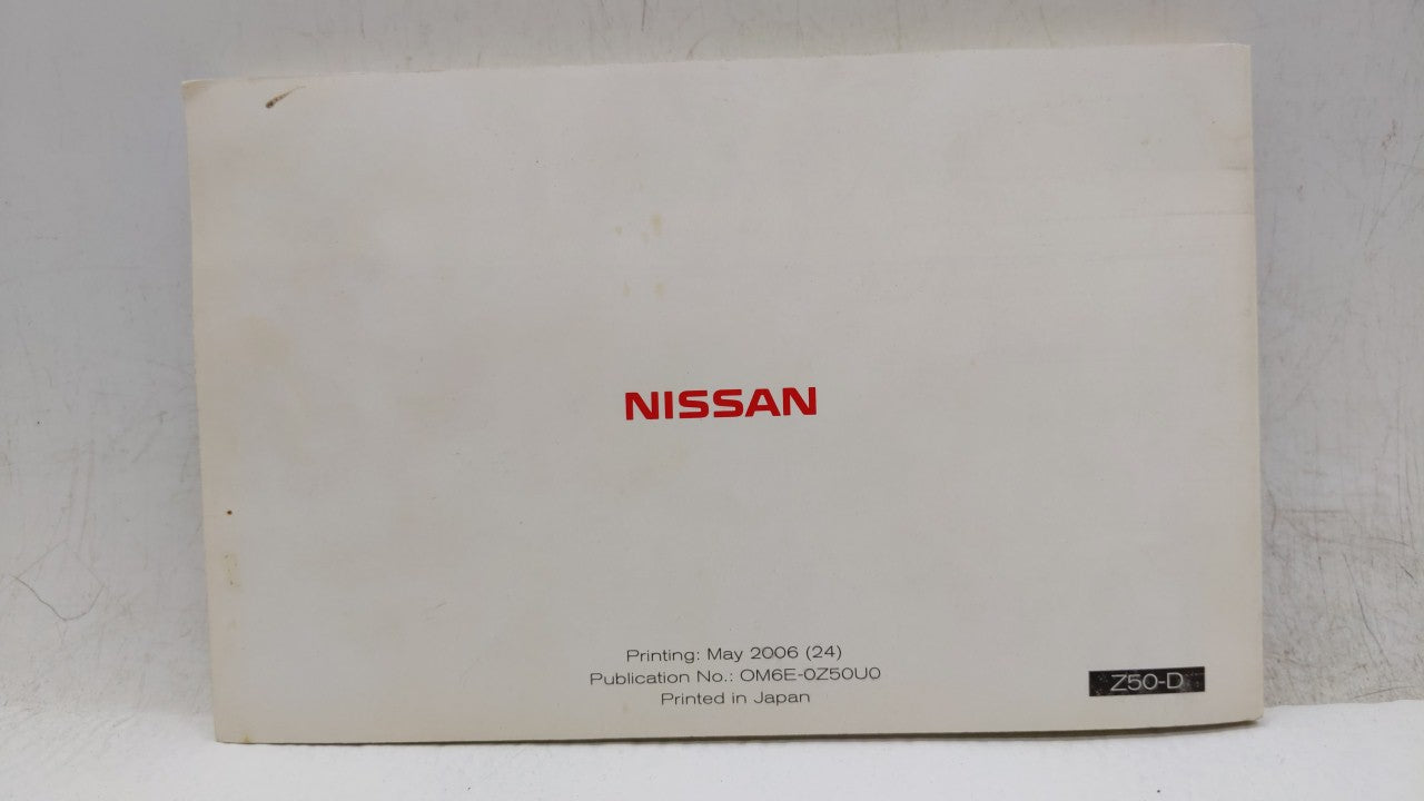 2006 Nissan Murano Owners Manual Book Guide OEM Used Auto Parts - Oemusedautoparts1.com