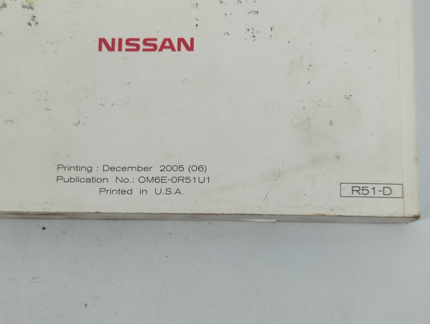 2006 Nissan Pathfinder Owners Manual Book Guide P/N:OM6E-0R51U1 OEM Used Auto Parts - Oemusedautoparts1.com