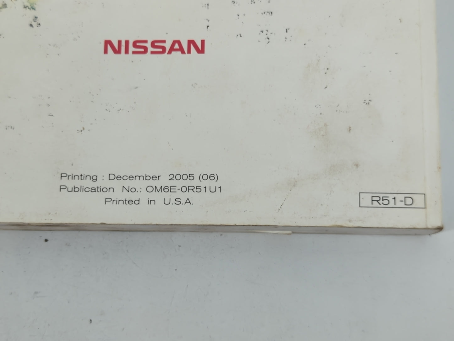 2006 Nissan Pathfinder Owners Manual Book Guide P/N:OM6E-0R51U1 OEM Used Auto Parts - Oemusedautoparts1.com