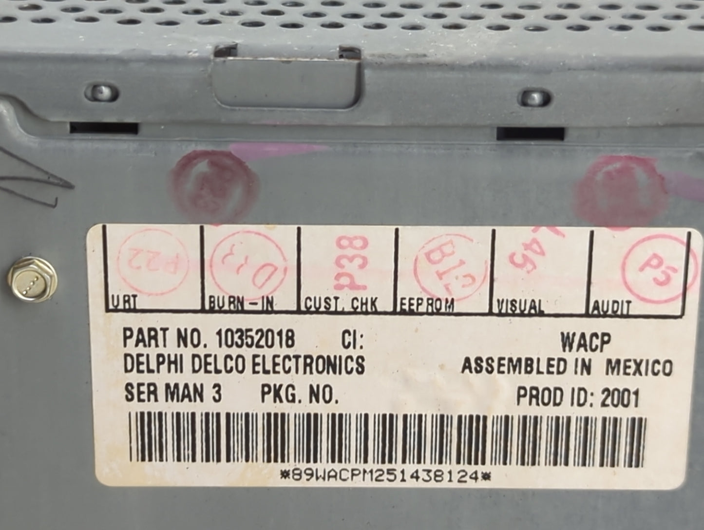 2006 Pontiac Grand Prix Radio AM FM Cd Player Receiver Replacement P/N:10352018 Fits OEM Used Auto Parts - Oemusedautoparts1