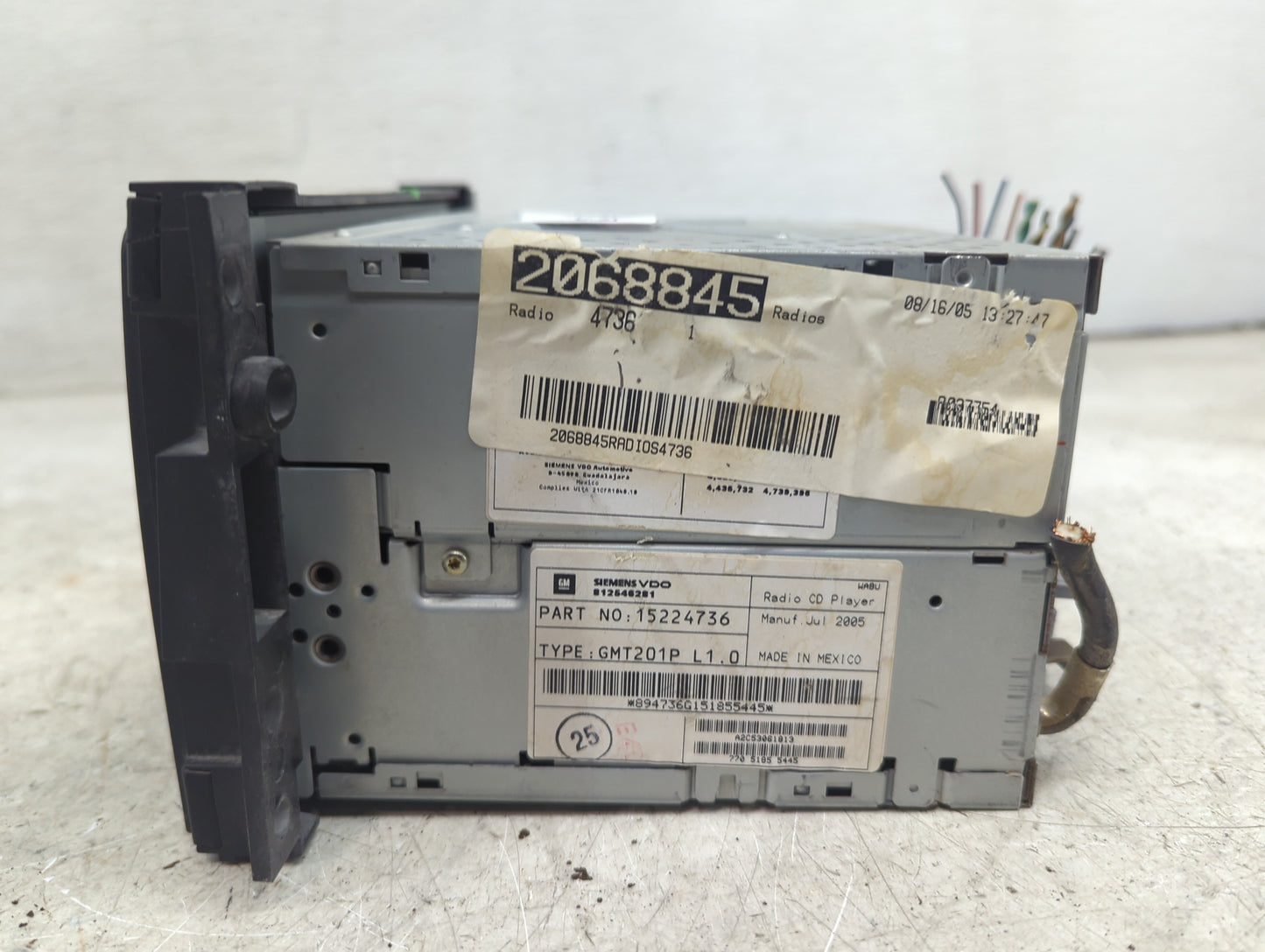 2006 Pontiac Montana Radio AM FM Cd Player Receiver Replacement P/N:15224736 GMT201P Fits OEM Used Auto Parts - Oemusedautop