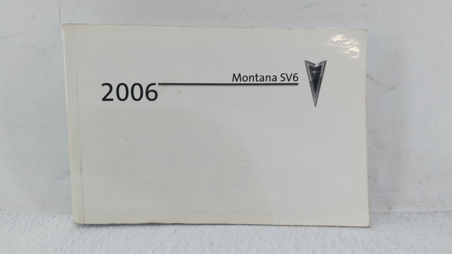2006 Pontiac Montana Owners Manual Book Guide OEM Used Auto Parts - Oemusedautoparts1.com