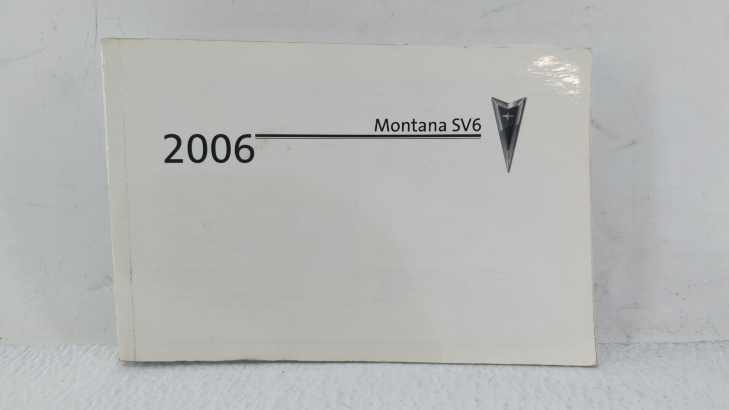 2006 Pontiac Montana Owners Manual Book Guide OEM Used Auto Parts - Oemusedautoparts1.com