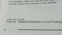 2006 Pontiac Montana Owners Manual Book Guide OEM Used Auto Parts - Oemusedautoparts1.com