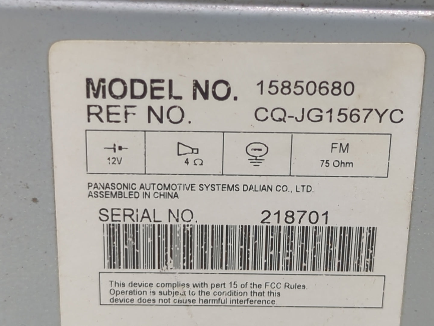 2006-2007 Saturn Ion Radio AM FM Cd Player Receiver Replacement P/N:CQ-JG1567YC 15850680 Fits Fits 2006 2007 OEM Used Auto P