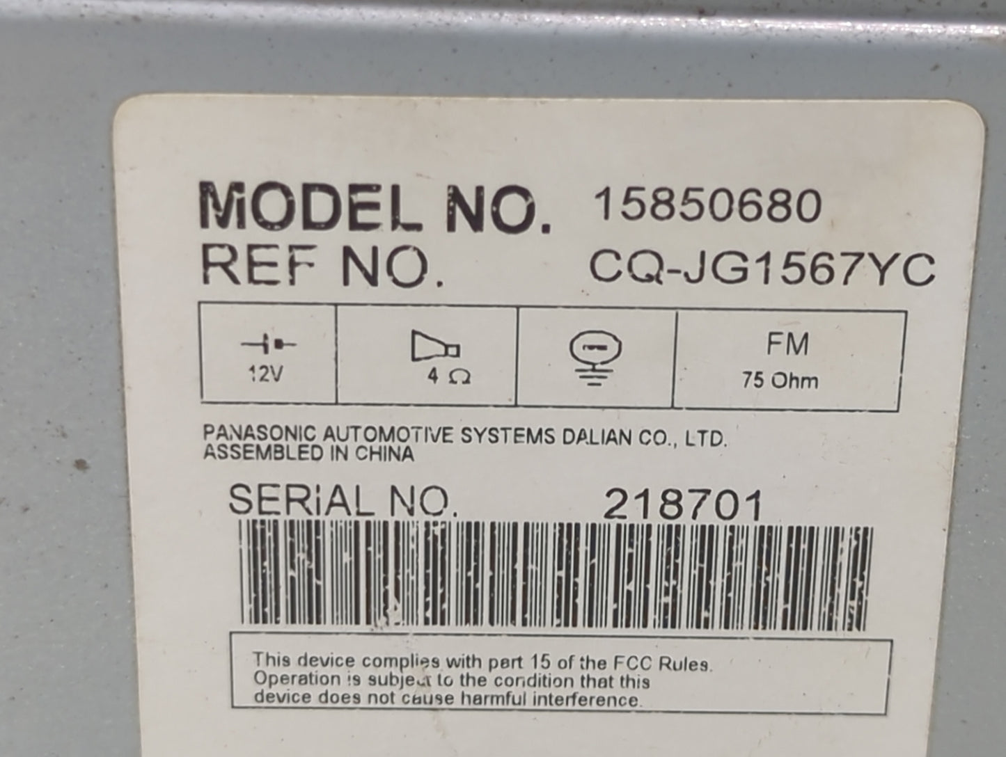 2006-2007 Saturn Ion Radio AM FM Cd Player Receiver Replacement P/N:CQ-JG1567YC 15850680 Fits Fits 2006 2007 OEM Used Auto P