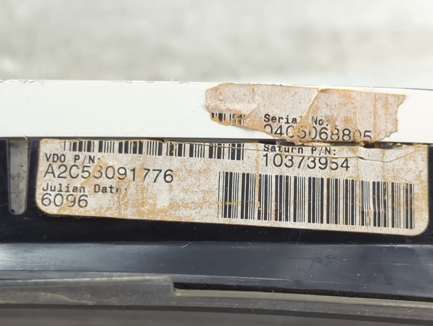 2006 Saturn Ion Instrument Cluster Speedometer Gauges P/N:A2C53091776 10373954 Miles: Fits OEM Used Auto Parts - Oemusedauto