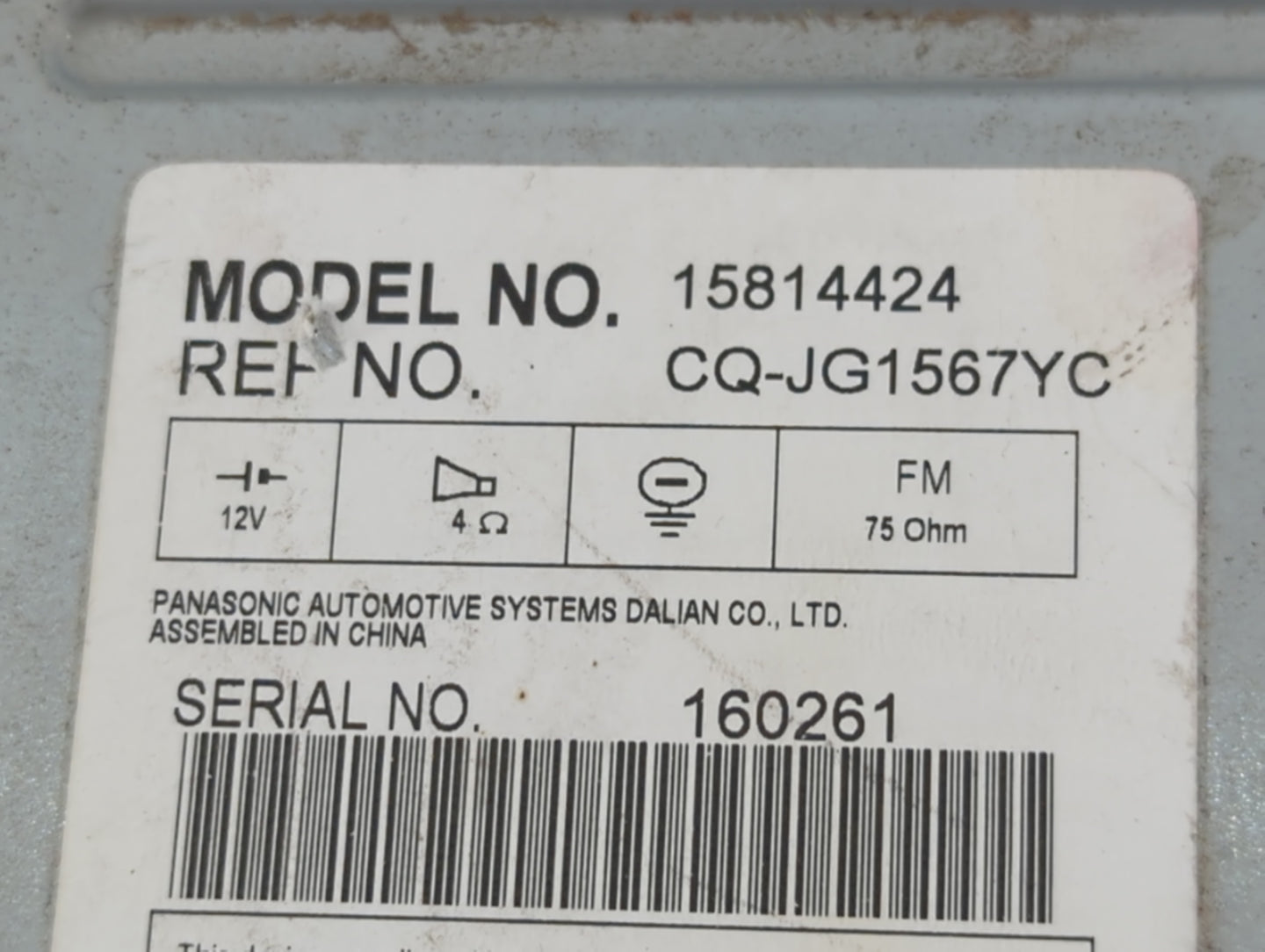 2006 Saturn Vue Radio AM FM Cd Player Receiver Replacement P/N:15814424 Fits Fits 2007 OEM Used Auto Parts - Oemusedautopart