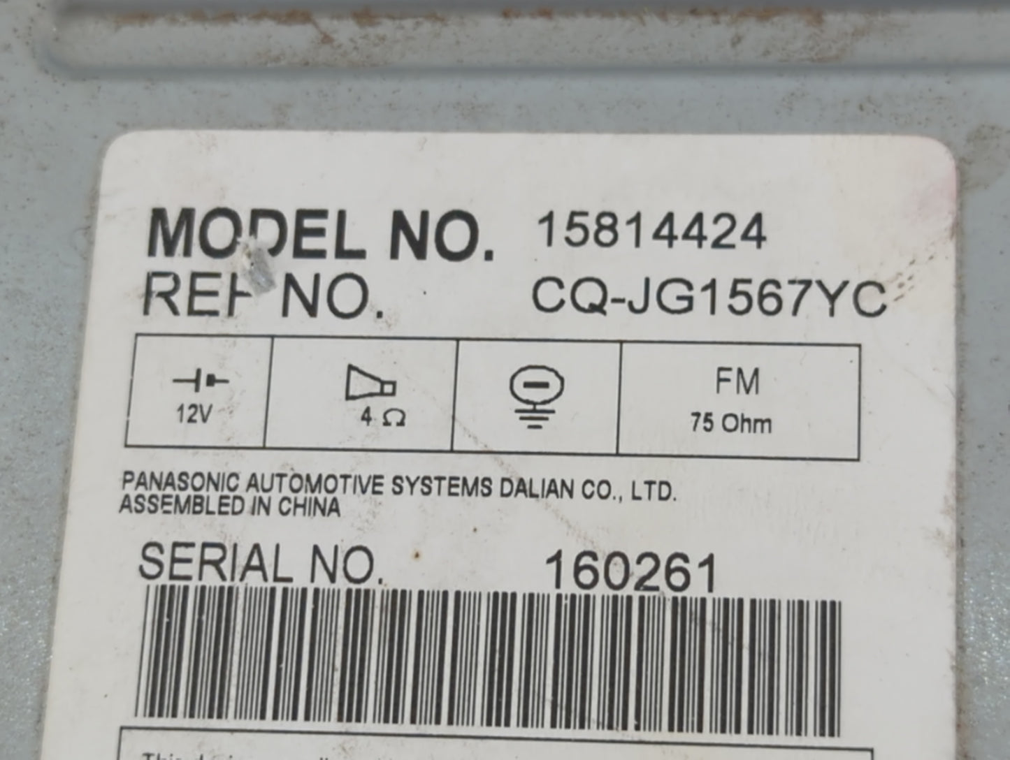 2006 Saturn Vue Radio AM FM Cd Player Receiver Replacement P/N:15814424 Fits Fits 2007 OEM Used Auto Parts - Oemusedautopart