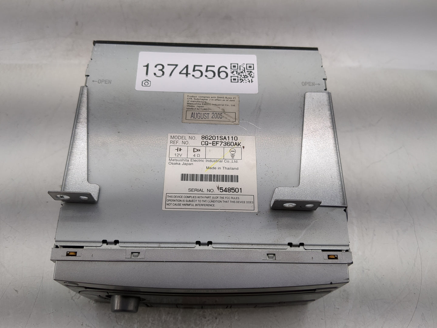 2006 Subaru Forester Radio AM FM Cd Player Receiver Replacement P/N:86201SA110 Fits OEM Used Auto Parts - Oemusedautoparts1.