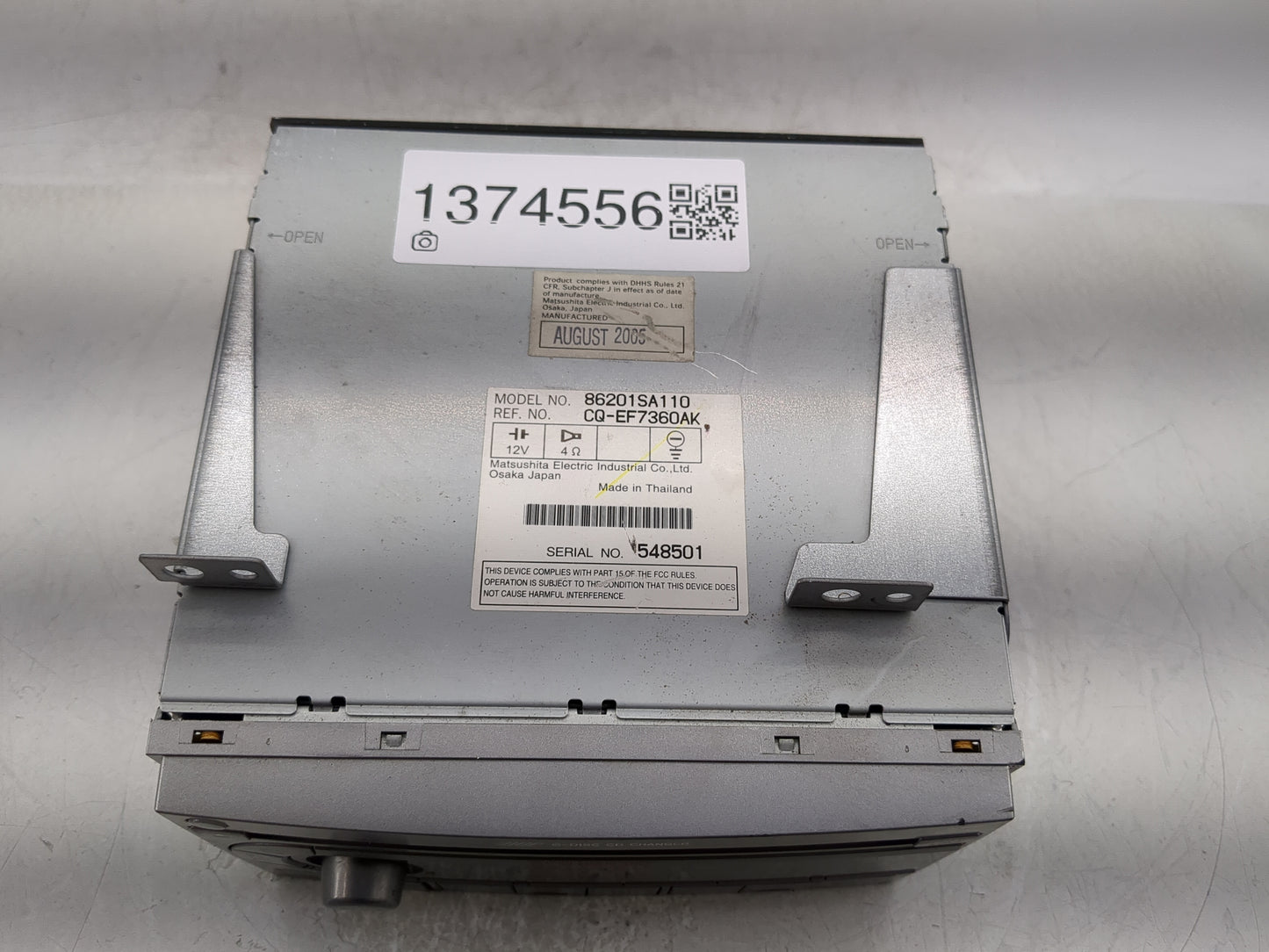 2006 Subaru Forester Radio AM FM Cd Player Receiver Replacement P/N:86201SA110 Fits OEM Used Auto Parts - Oemusedautoparts1.