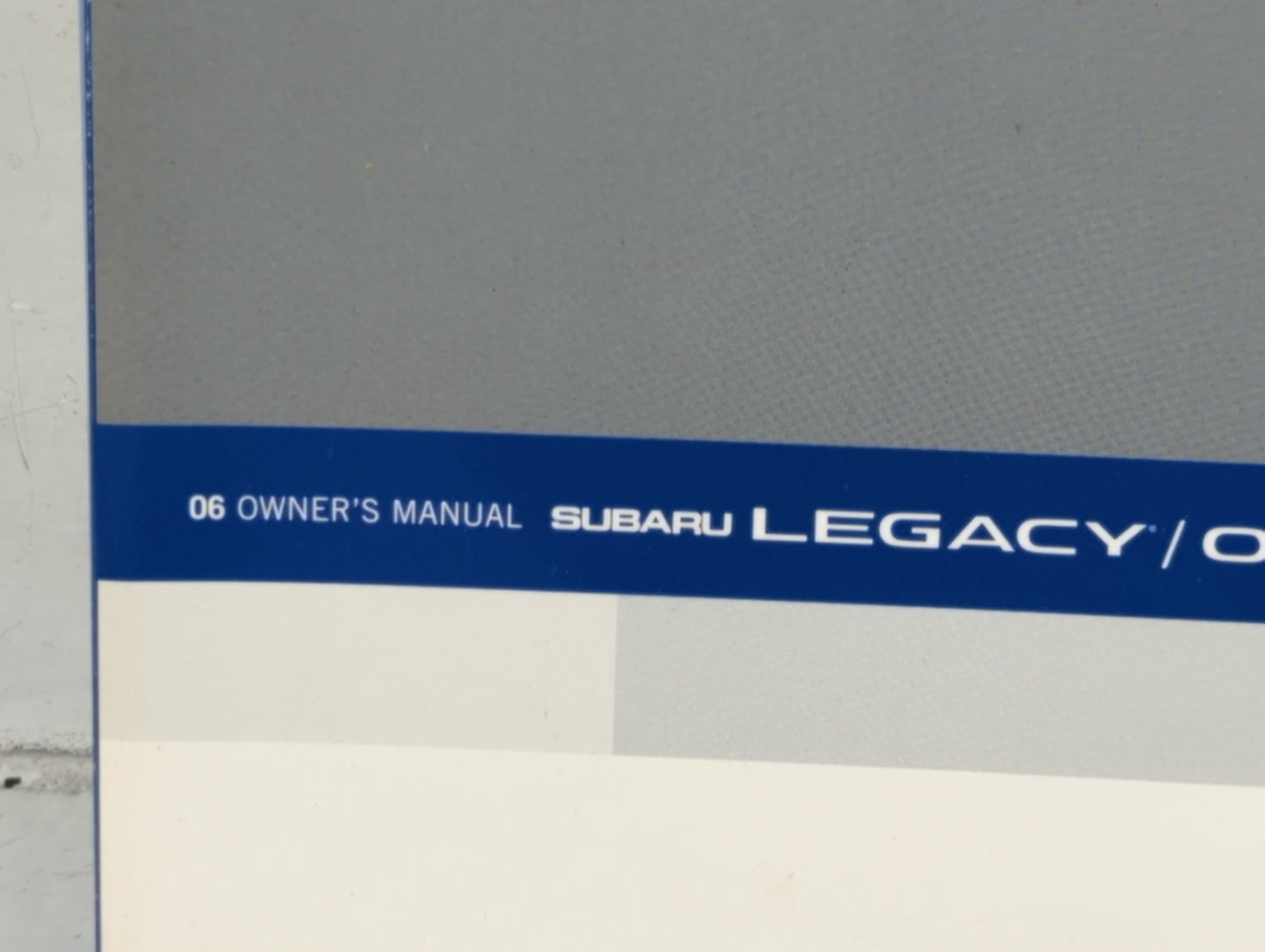 2006 Subaru Legacy Owners Manual Book Guide P/N:MSA5M0604A OEM Used Auto Parts - Oemusedautoparts1.com