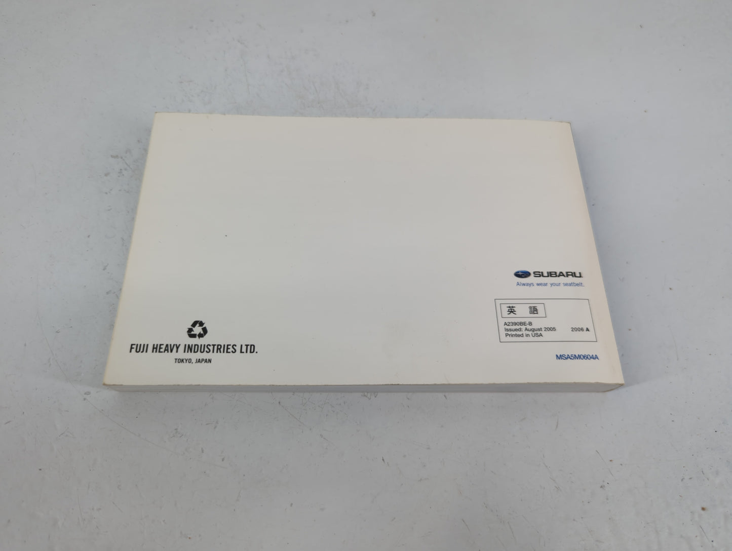 2006 Subaru Legacy Owners Manual Book Guide P/N:MSA5M0604A OEM Used Auto Parts - Oemusedautoparts1.com