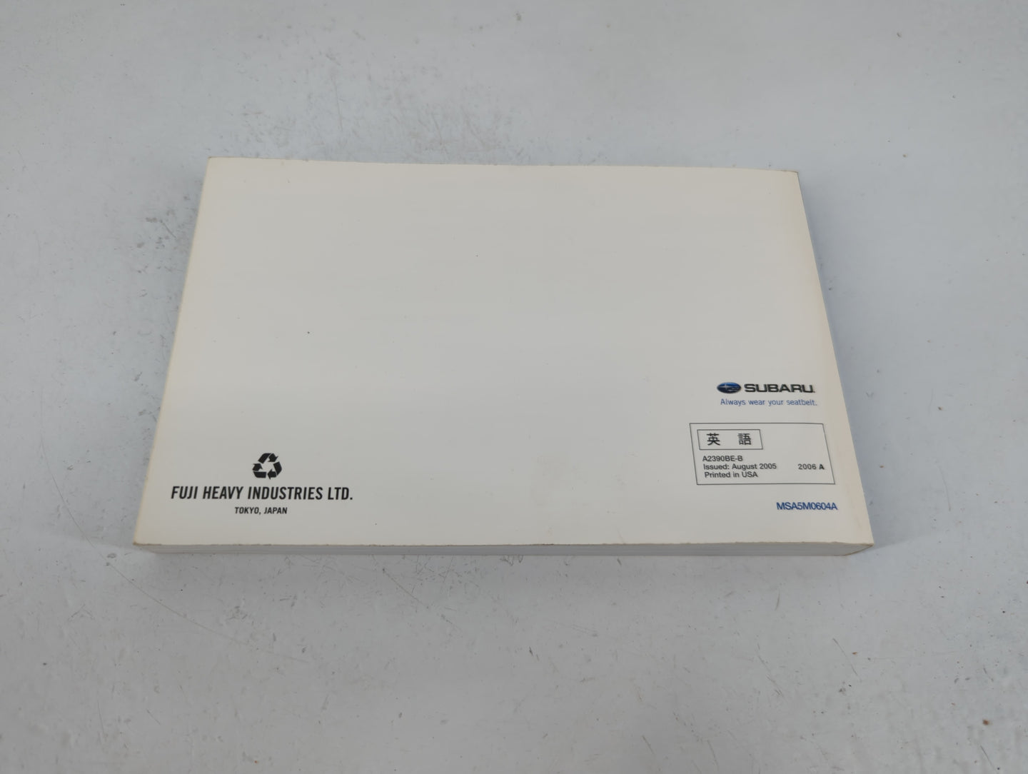 2006 Subaru Legacy Owners Manual Book Guide P/N:MSA5M0604A OEM Used Auto Parts - Oemusedautoparts1.com