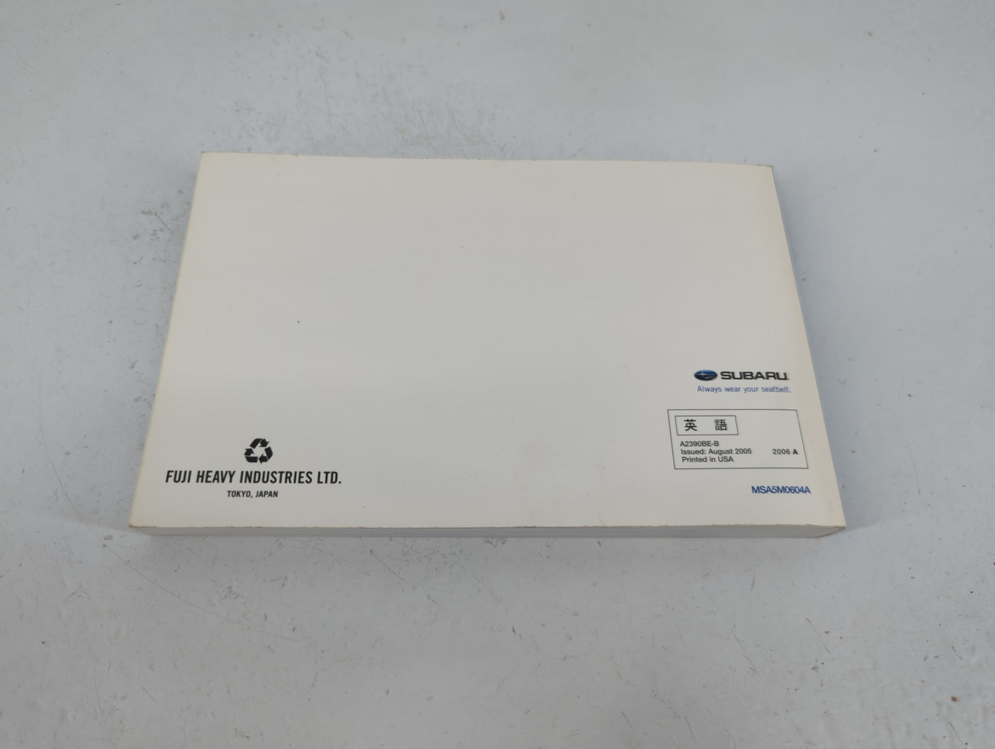 2006 Subaru Legacy Owners Manual Book Guide P/N:MSA5M0604A OEM Used Auto Parts - Oemusedautoparts1.com