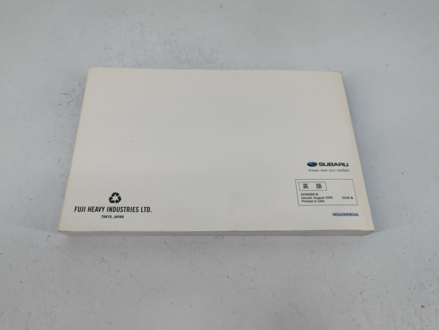 2006 Subaru Legacy Owners Manual Book Guide P/N:MSA5M0604A OEM Used Auto Parts - Oemusedautoparts1.com